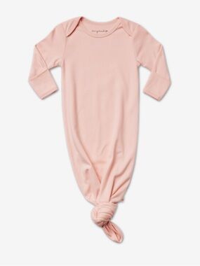 Tiny Kind Organic Cotton Knotted Gown - Pink - Size 0 to 3 months